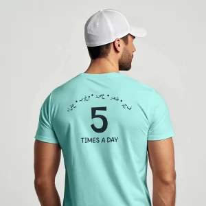 Back Print Tee – 5 Daily Prayers in Arabic | “5 TIMES A DAY” | Zikrziba